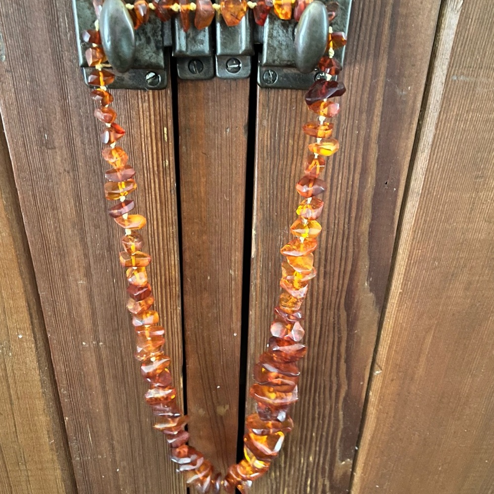 Vintage Honey Amber Necklace .